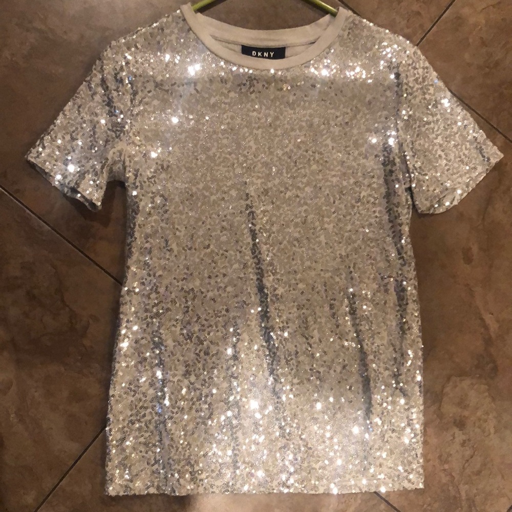 XS DKNY sequin TShirt